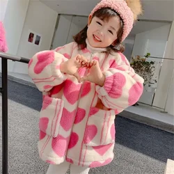 Children Clothing 2024 Autumn Winter Girl Lamb Wool Coat New Fashion Baby Girl Korean Style with Velvet Thick Wool Padded Jacket