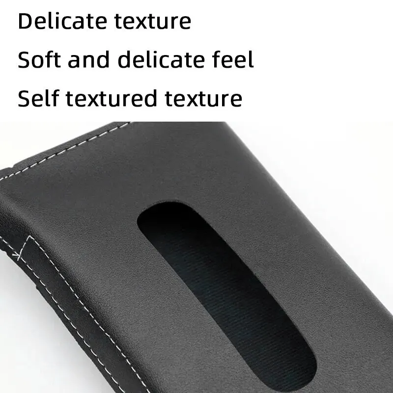 1PC Tissue Box PU Leather Car Sun Visor Hanging Holder Car Tissue Boxes Auto Interior Storage Decoration Accessories image 4