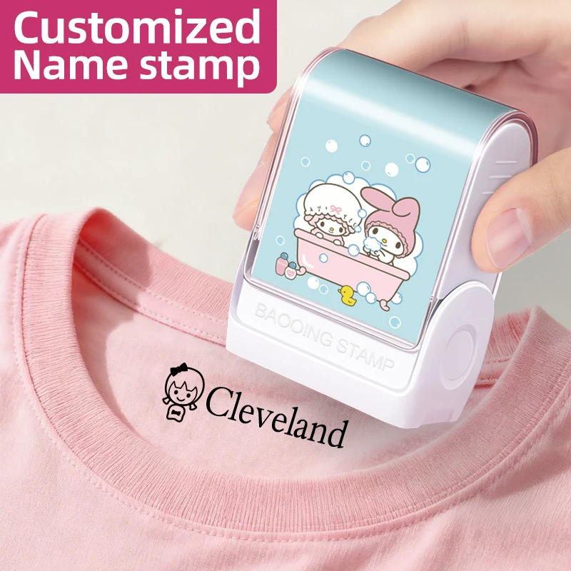 My Melody Personalisierter Namensstempel – wasserfeste Tinte für Schulbedarf, Etiketten, Bücher, Notizbücher und Weihnachtsstrumpffüller