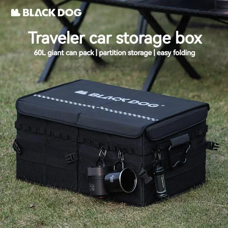 BLACKDOG Folding Storage Box 60L Large Capacity Bearing Weight 40kg for Outdoor Camping Traveler Car Trunk Bag Tools