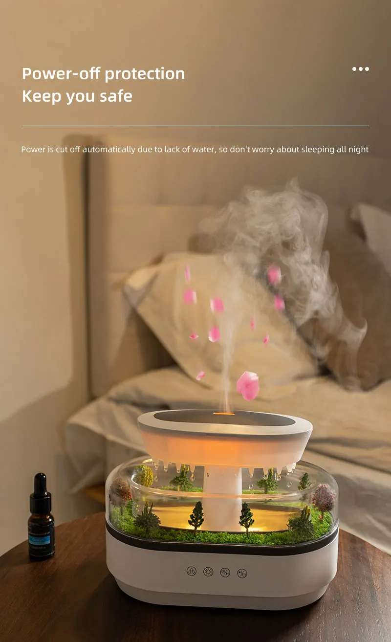 2026 Neuer Simulierter Regentropfen-Aromatherapie-Diffusor in Waldgrün mit Ätherischem Öl und Natürlichem Weißem Rauschen – Detail 12