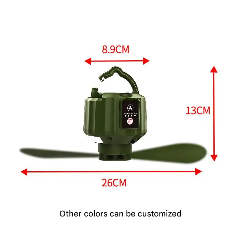 Power Displays Emergency Power Supply Camping Fan Rechargeable Fishing Tent Hanging Fan Silent Ceiling Fan LED Remote Control