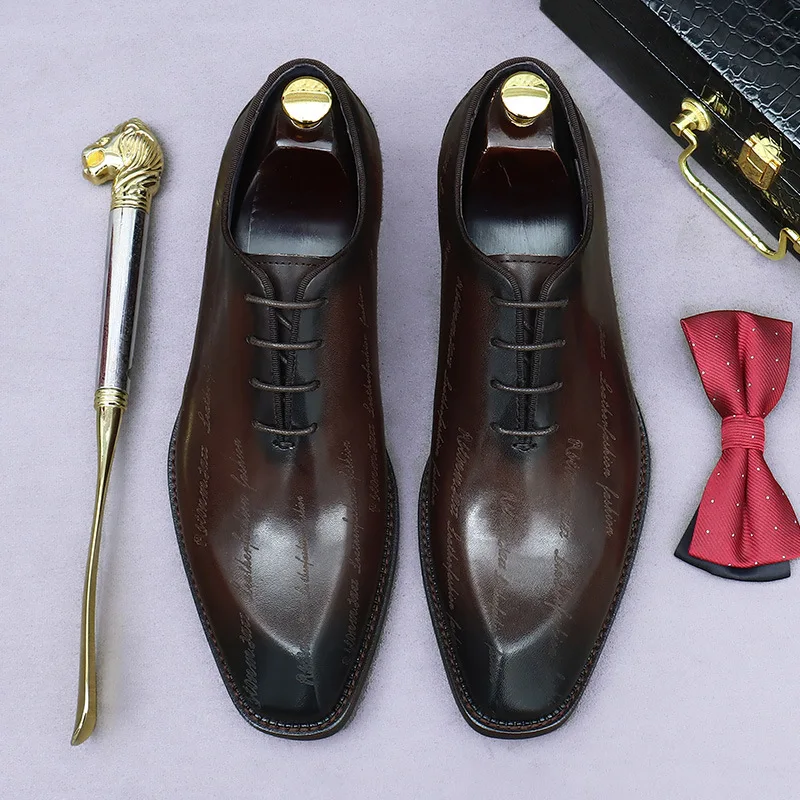 Oxford Formal Dress Shoes Wedding Man Shoe Party Office Business Fashion Designer Genuine Leather Best Man Shoes