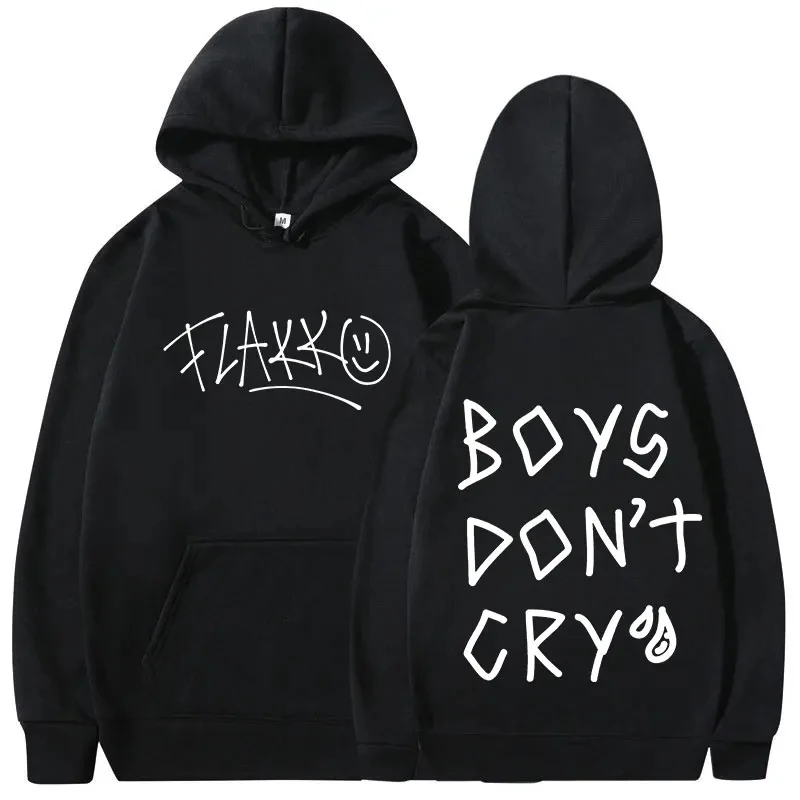 Sudadera con Capucha Rels B Flakk Smile, Diseño con Letras 'Boys Don't Cry', Sudadera con Capucha de Moda para Hombre y Mujer, Estilo Hip Hop, Oversize, Streetwear