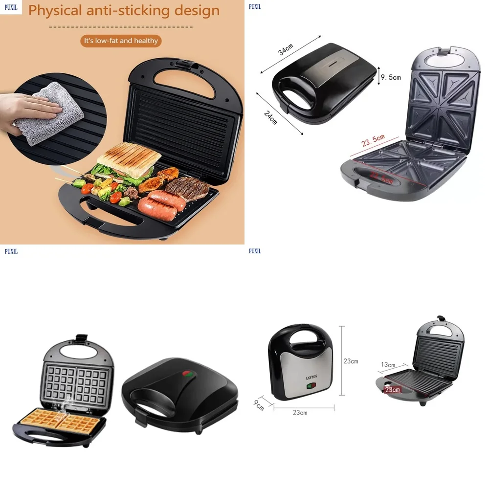 Electric Waffle Maker for Breakfast Machine Cooking Kitchen Appliances Bubble Cake Oven 750W 220V Nonstick Dual-Sided