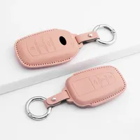 Leather Car Key Cover Case Protection Shell Keychain For Toyota Vellfire Alphard 30 Series Previa Tarago 5 6 Accessory