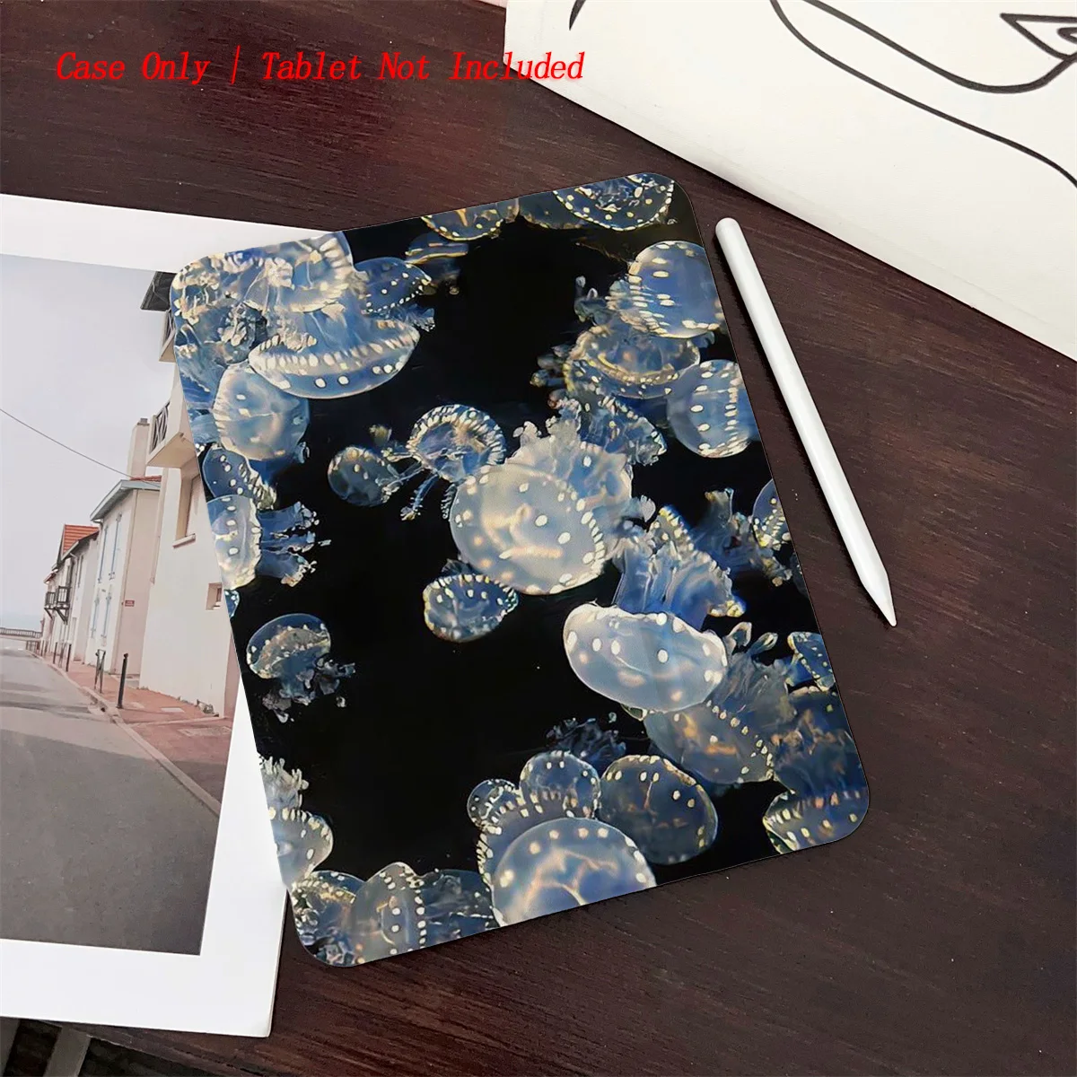 

Deep Sea Black Jellyfish Pattern Case for Multiple Apple iPad Models, Heavy Duty Anti-Drop Protective Shell