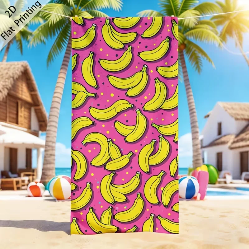 Cartoon Banana Polka Dot Beach Towel Pop Fruit Print Quick Dry Sand Free Absorbent Towel Summer Beach Travel Blanket