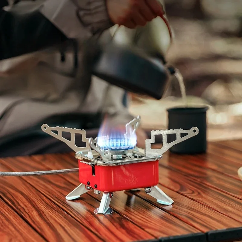 Mini Portable Burner Ultralight Camping Gas Stove Outdoor Gas Tank Stove for Backpacking Camping Hiking Picnic