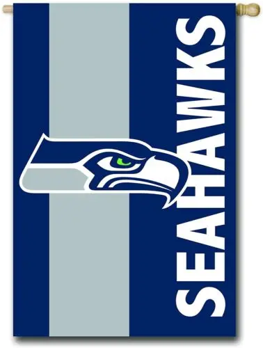 Seattle Seahawks Premium Double Sided Garden Flag Banner, Embroidered...