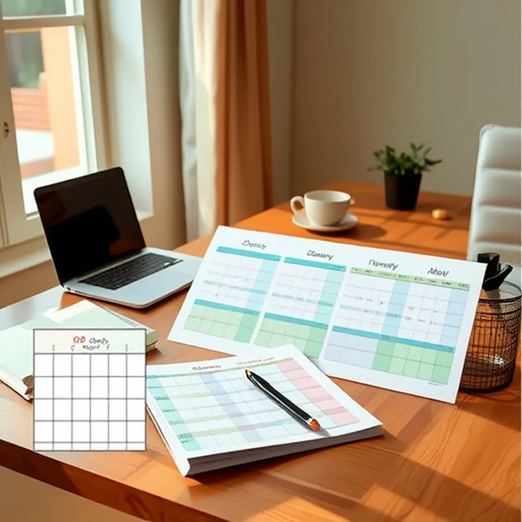 Undated Calendar Insert Three-Fold Loose-Leaf Calendar Page Binder Calendar Refill 120g For Journal Study Task Planning Office