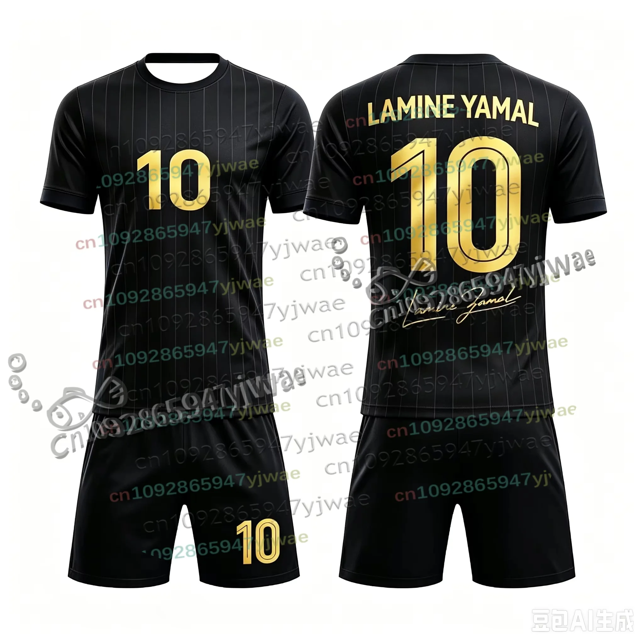 Sonderedition Yamal Nr.10 Fans Fußballtrikot 2-teiliges Set Damen Herren Sportbekleidung Sommer Atmungsaktives Freizeit-Kinder-T-Shirt-Shorts-Set – Detail 6