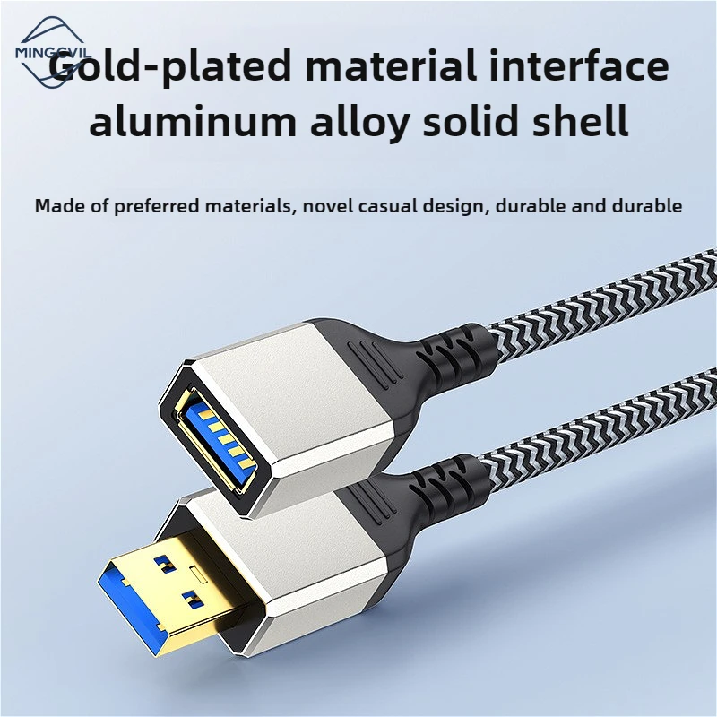 

MINGCVIL USB Extension Cable 3.0 Data Cord For PC Smart Laptop TV SSD USB Male to Female Computer Camera Printer Connector