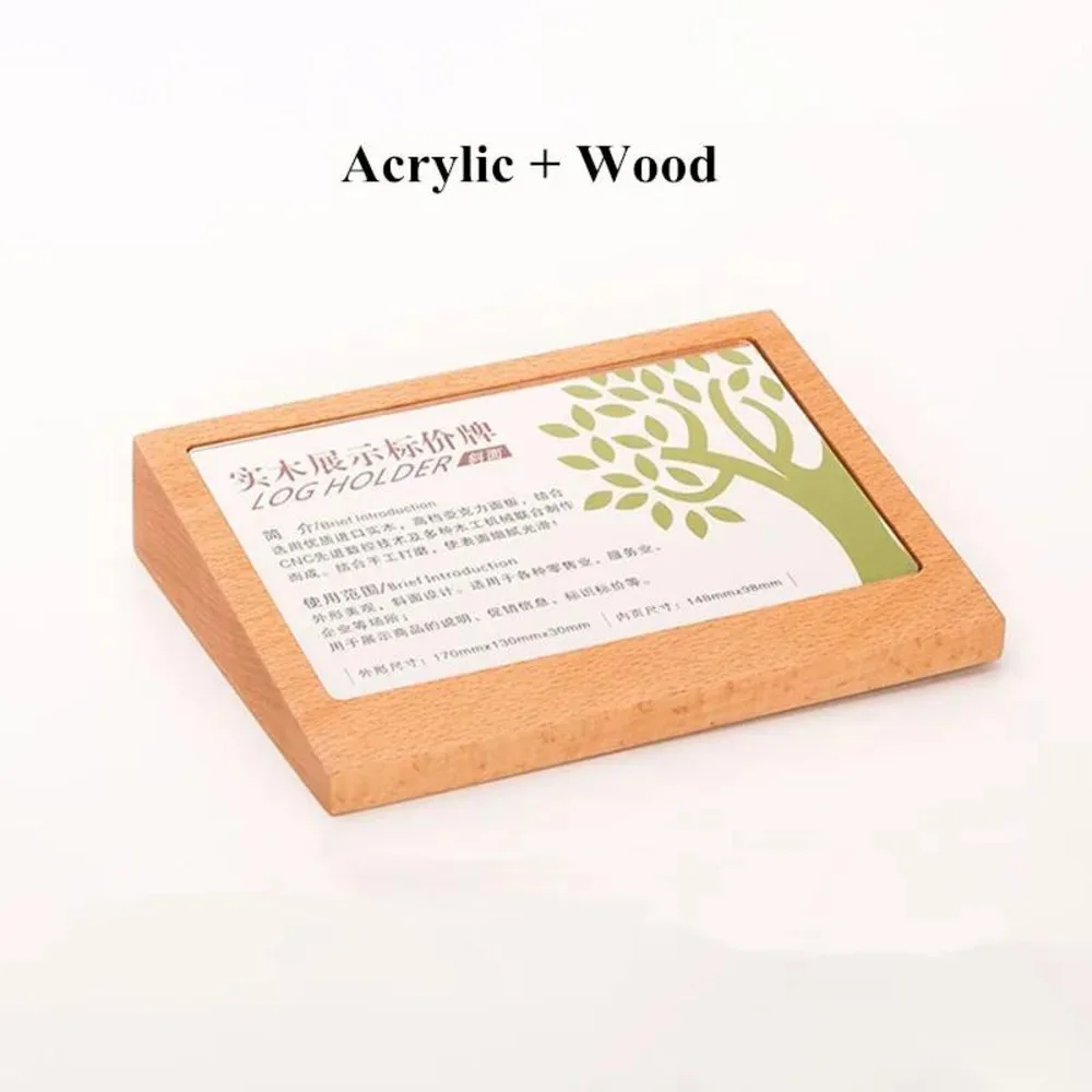 90x54mm Slanted Small Desktop Price Label Card Holder Tabletop Restaurant Acrylic Menu Sign Holder