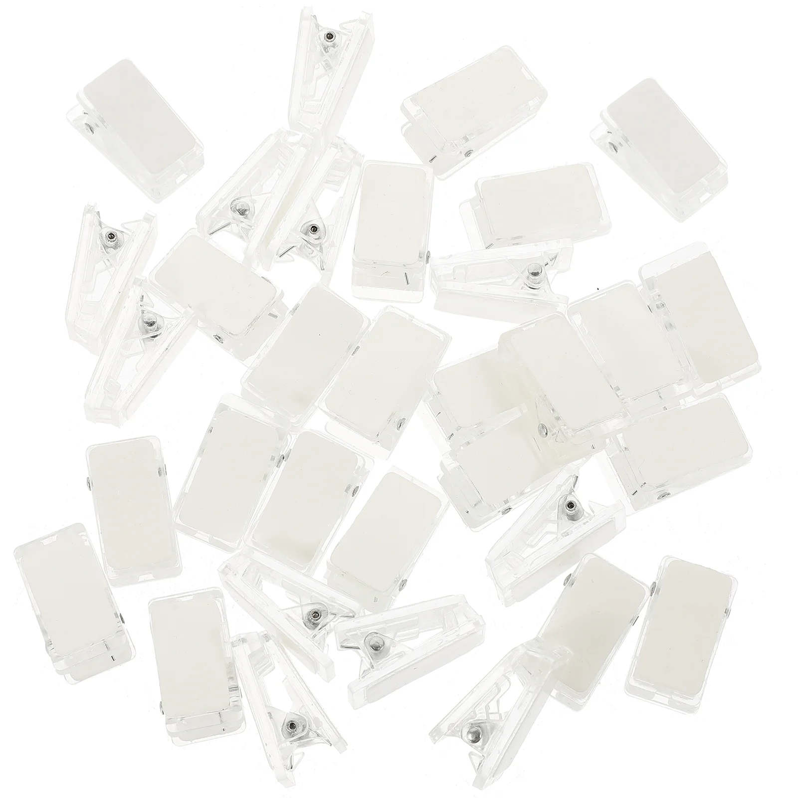 

30 Pcs Self-Adhesive Clip Small Spring Clips Clear Coat Hangers Photo Wall Plastic for Hanging Name Tag Quilt