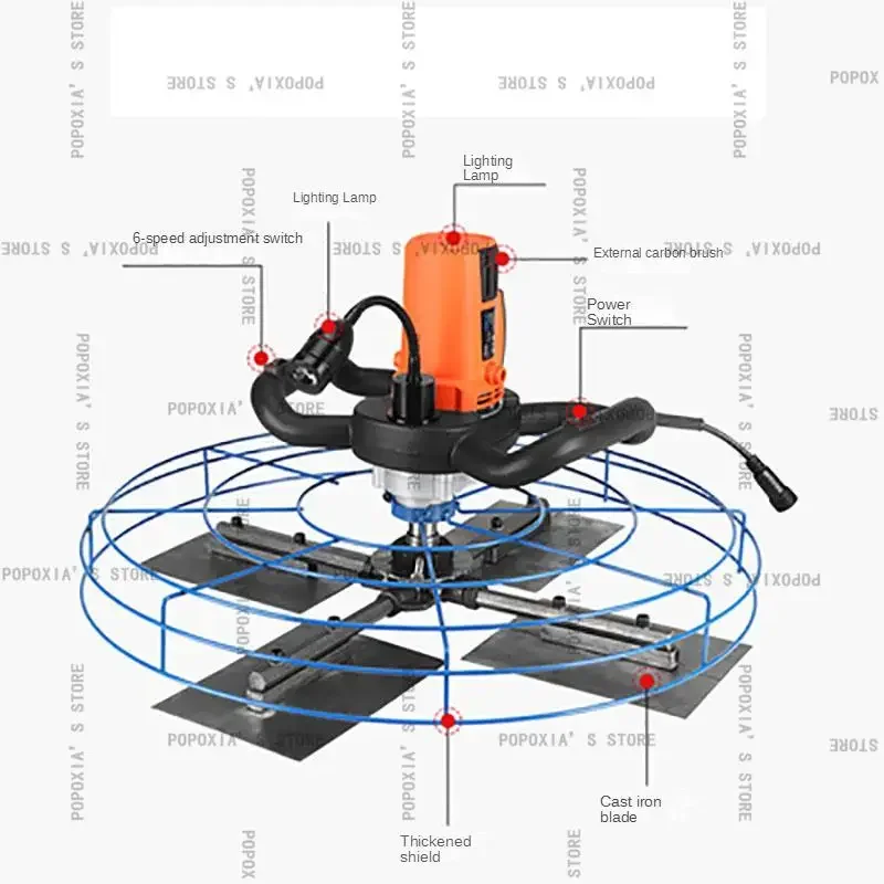 4300W Cement Trowel Concrete Floor Electric Sander Pavement Blade Collector    Calender