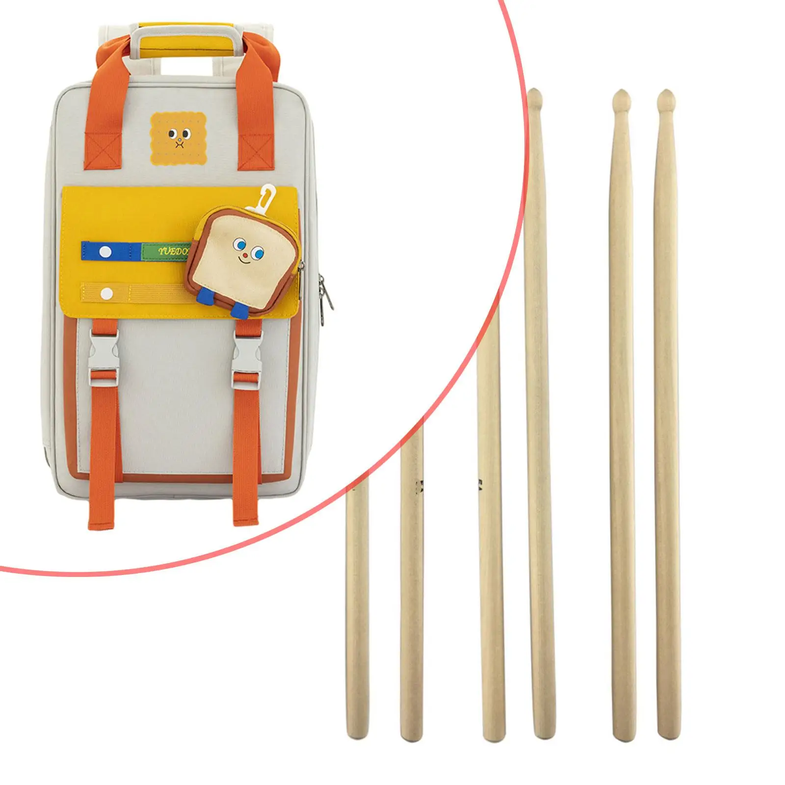 

Drumstick Backpack Percussion Drum Sticks Handbag for Mallets Beginners Kids
