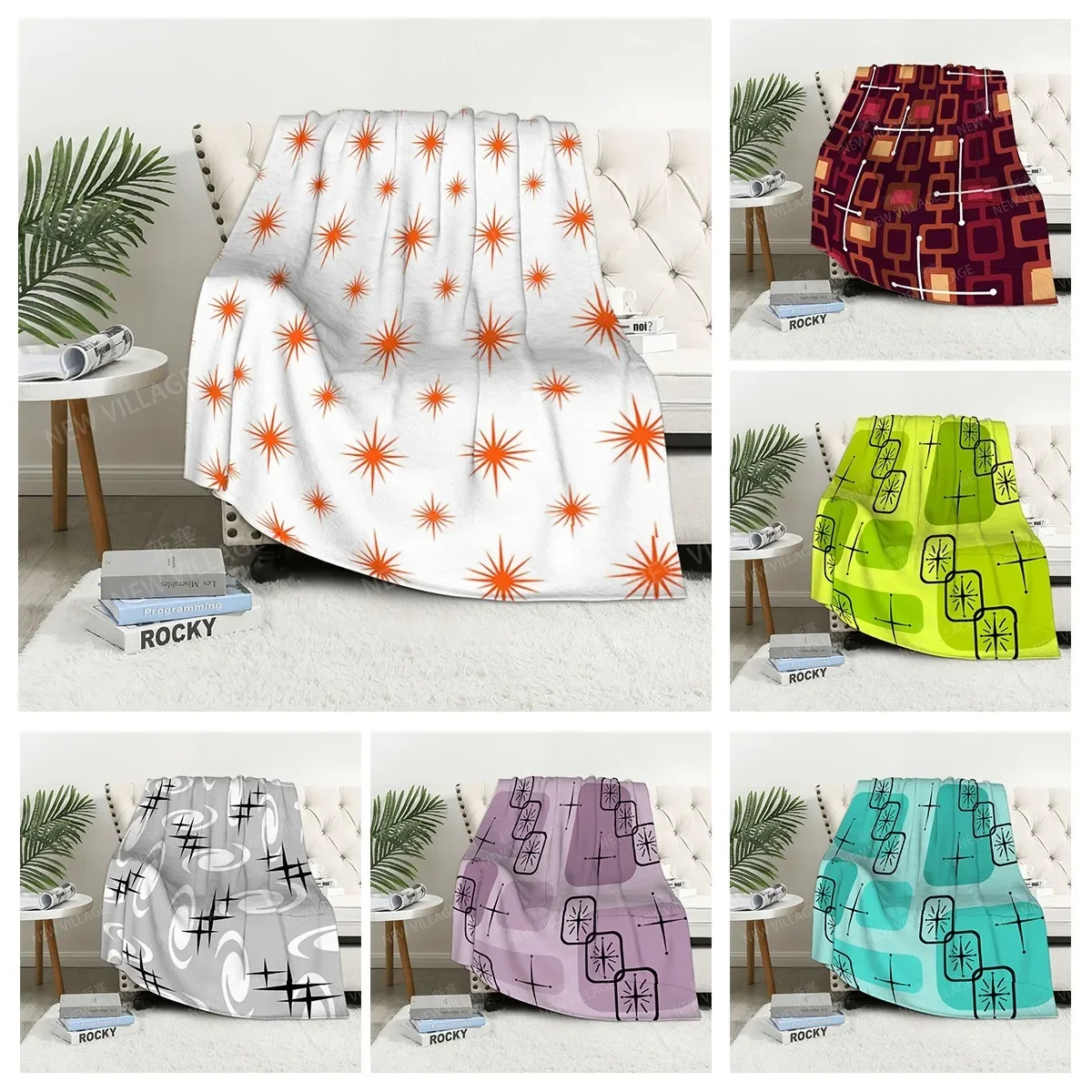 

Plaid sofa for Knee blankets warm winter bed cover throw blanket Decor boho warm fleece Nordic plant Soft and hairy leaf