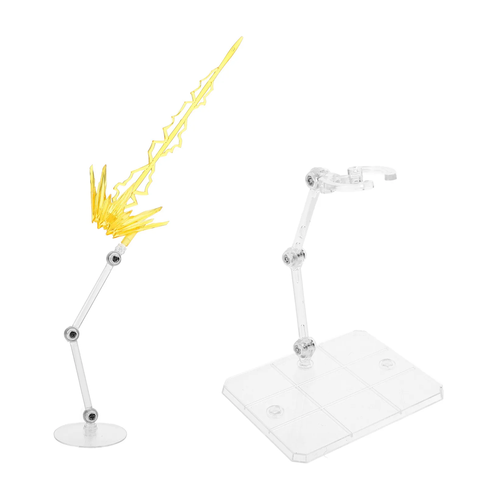 2Pcs Plastic Effect Display Stand For Desktop Figure Display Fan Adjustable Clear