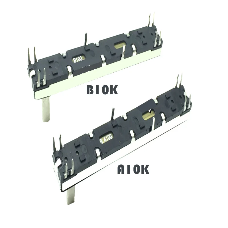 

1 PCS Quality 75mm Dual unit stralght slide potentiometer stroke 60mm B10k 8 position shaft length 15mm