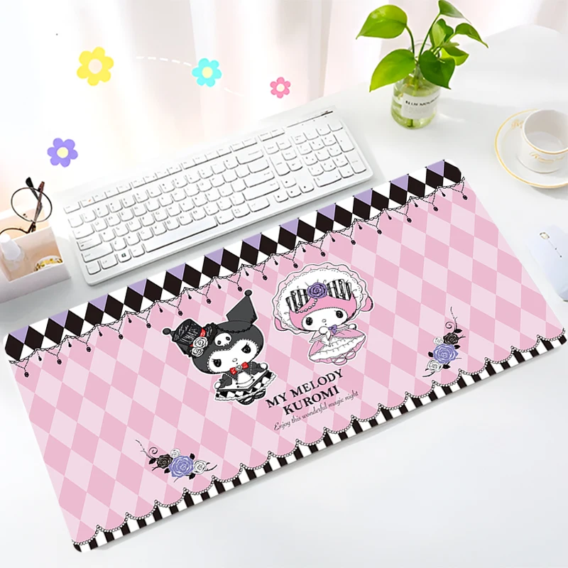 Kawaii Purple Kuromi Podkładka pod mysz PC Cute Anime Bow Keyboard Rug Laptop Gamer Cabinet Mousepad Large Desktop Decoration Mat Carpet