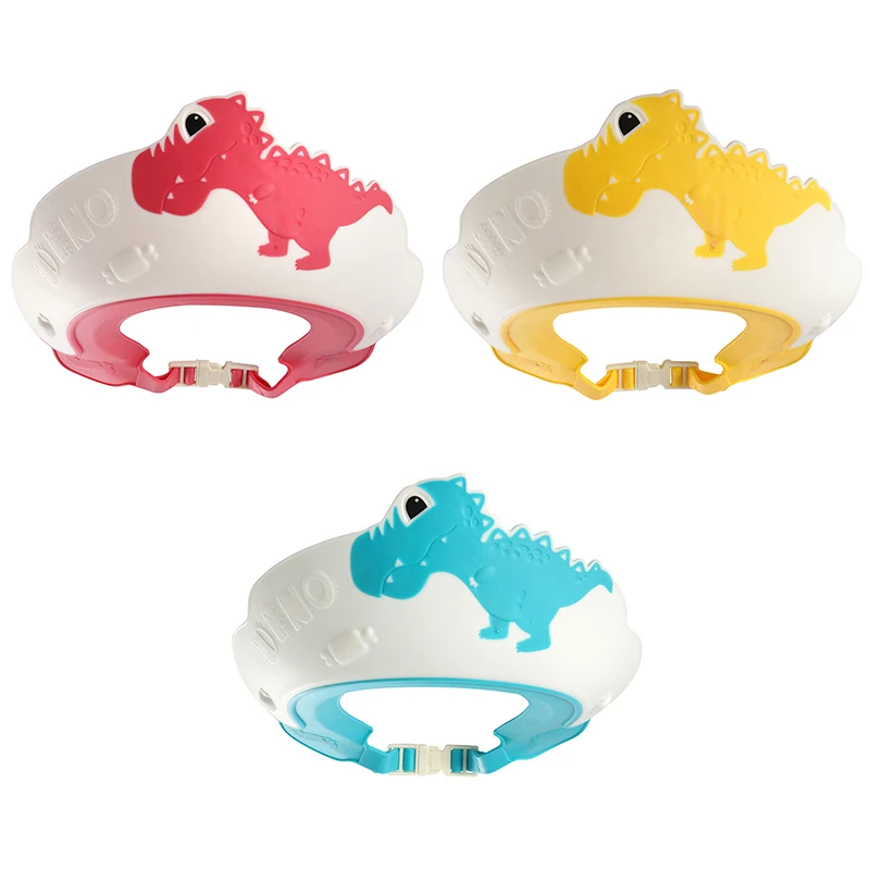 

Baby Shampoo Cap Kids Hair Washing Dinosaur Silicone Eye and Ear Protection Waterproof Children's Shampoo Cap Baby Hair Wash