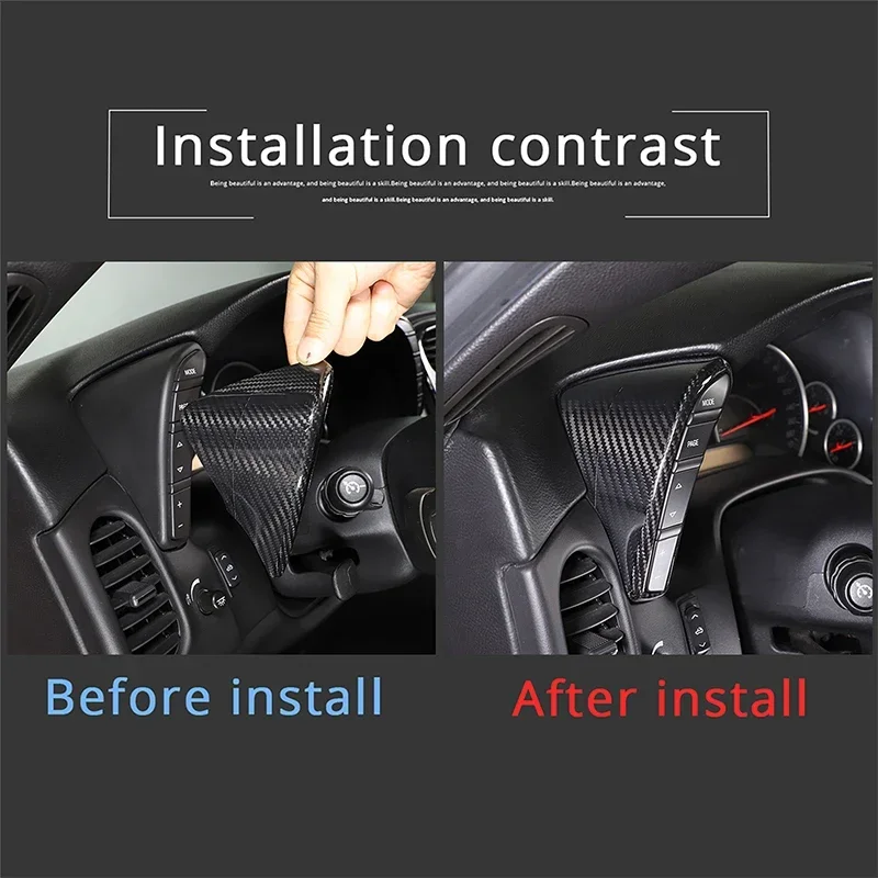 

For Chevrolet Corvette C6 2005-2013 Car Dashboard Adjustment Button Trim Frame Sticker Real Carbon Fiber Interior Accessories