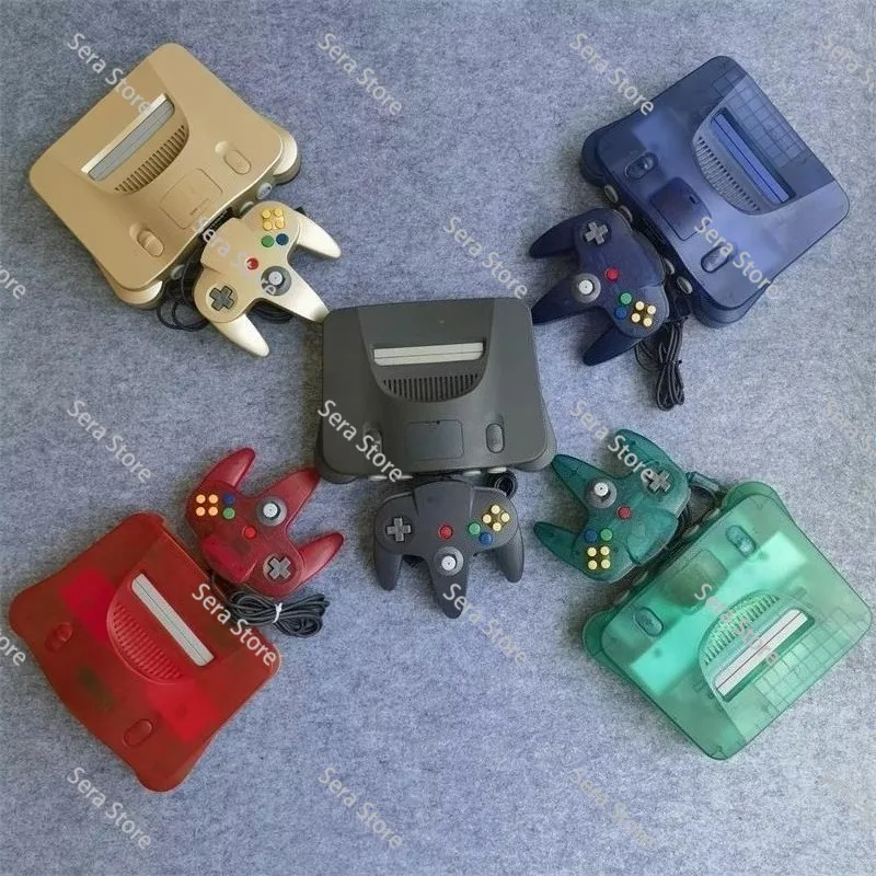 Game console N64 console body blue transparent black red transparent violet transparent gold second-hand