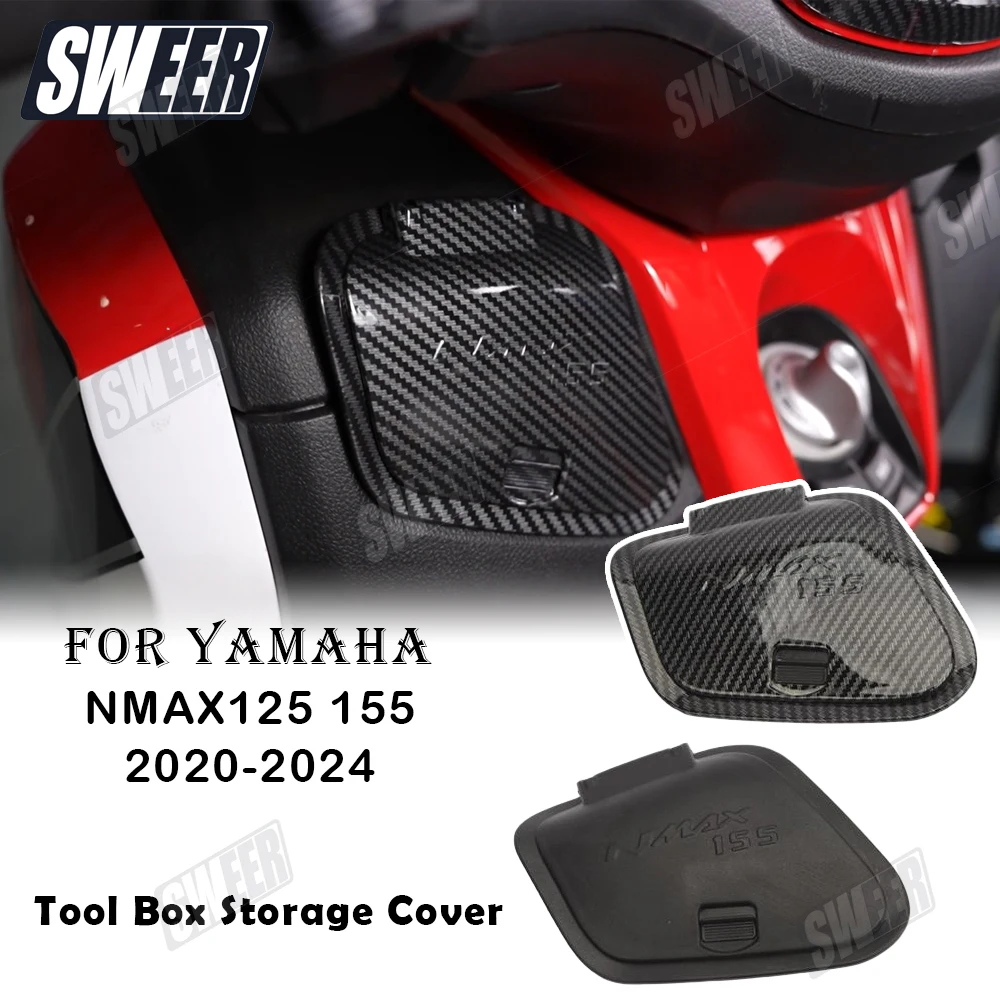 

Motorcycle Tool Box Storage Cover Compatible With Yamaha NMAX125 NMAX155 2020-2024 Dustproof Side Storage Pocket Cover
