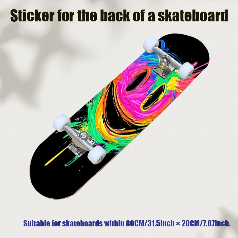 

1 2D flat "Street Trend Painted Expression" skateboard printing back sticker, street style full of super personality, suitable