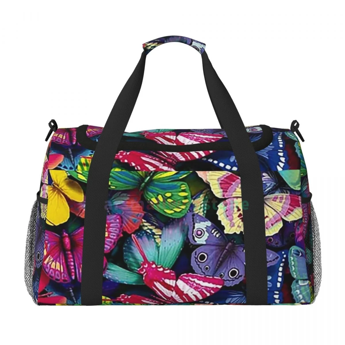 Bolsas de viaje con mariposas coloridas, bolsa de equipaje deportiva para gimnasio y Yoga, bolsa de fin de semana personalizada con correa para el hombro