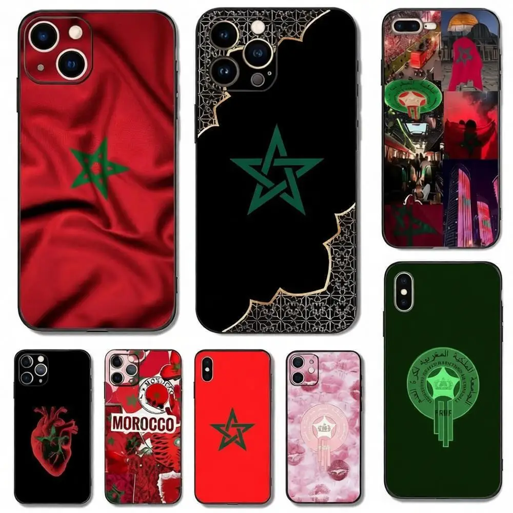 Moroccan Passport Map Phone Case For iPhone 17 16 15 11 12 14 13 Pro Max Mini XS X XR 7 Plus 17E Shockproof Silicone Cover Shell