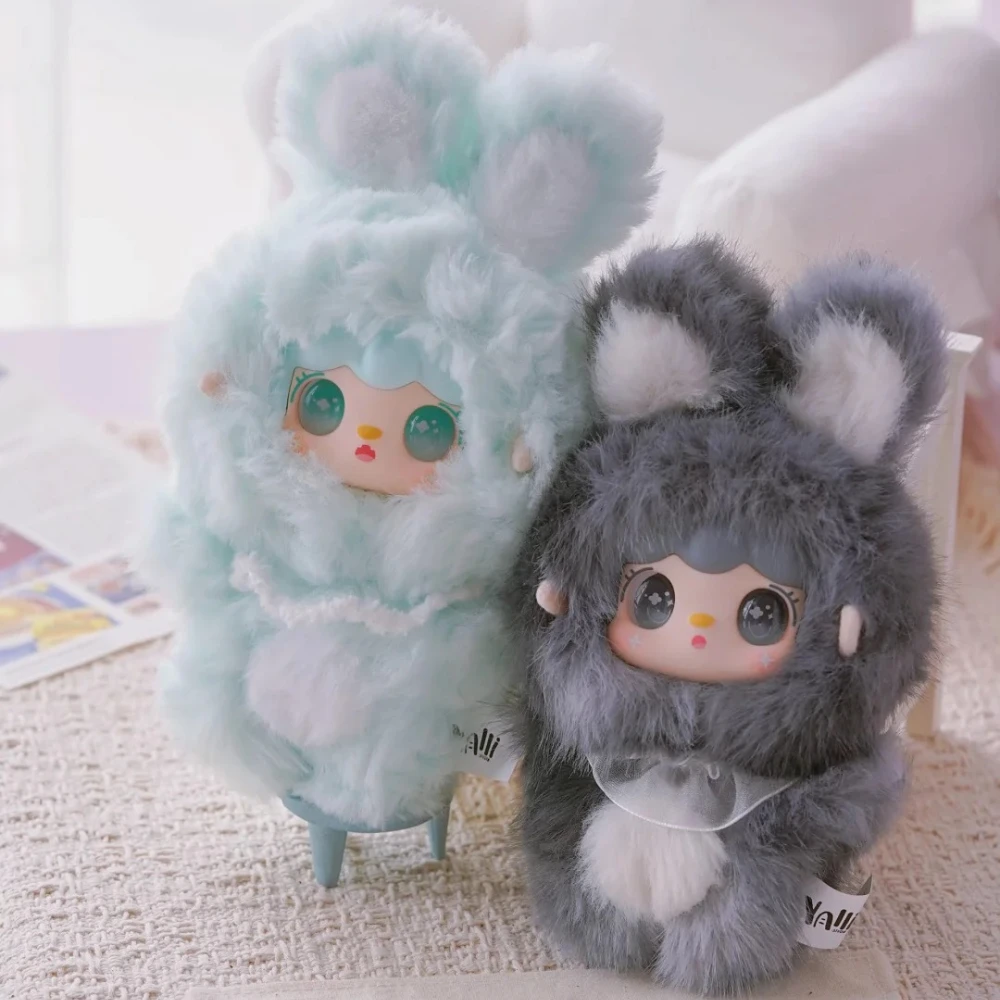 Echte Yooki V5 Hopping Bunny Serie Plüsch Blind Box Kawaii Vinyl Gesicht Schlüsselbund Action Figur Tasche Anhänger Mystery Box Geschenk Spielzeug