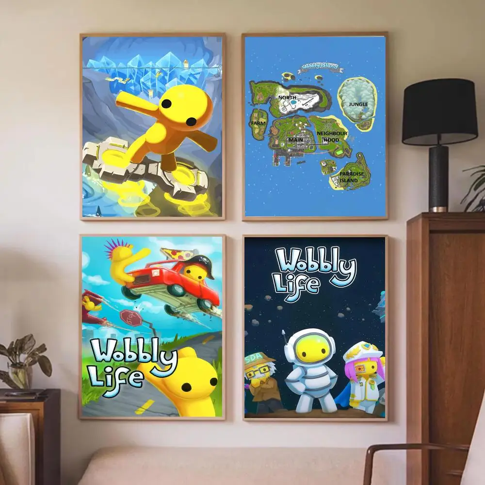 Famous Game W-Wobbly Life Poster Wall Art Prints for Bedroom Living Room Office Home Decoration Hanging Artwork Gift