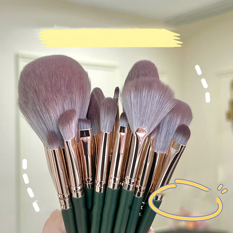 

14 Pcs Makeup Brush Set Foundation Eyeshadow Eyebrow Eyelash Concealer Lip Brush Soft Bristles Beauty Makeup Set Brush Tools