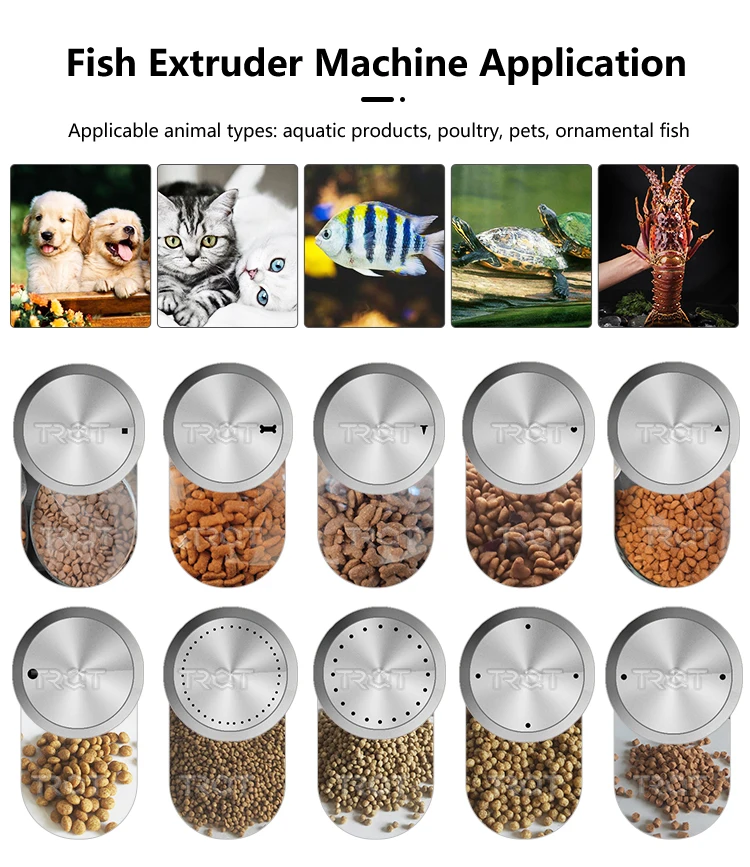 신형 애완동물 사료 압출기 개 사료 기계 제조기 엔진 모터 펌프 기어 고품질 부품 포함