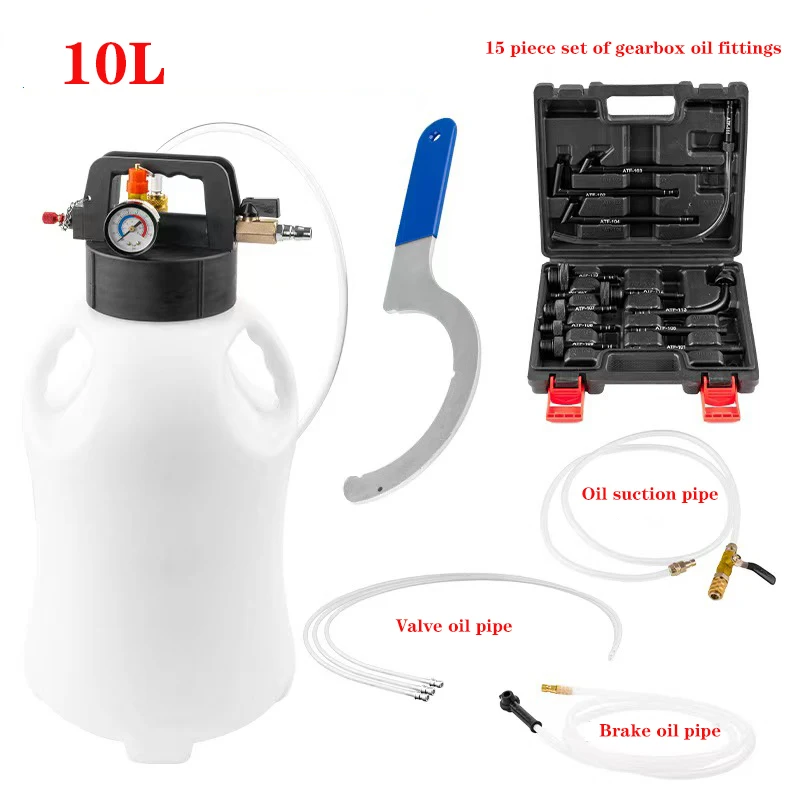 

10L Pneumatic Transmission Oil Refilling Tool Dispenser Pump Kit With 15Pcs Oil Refill Filling Adapters