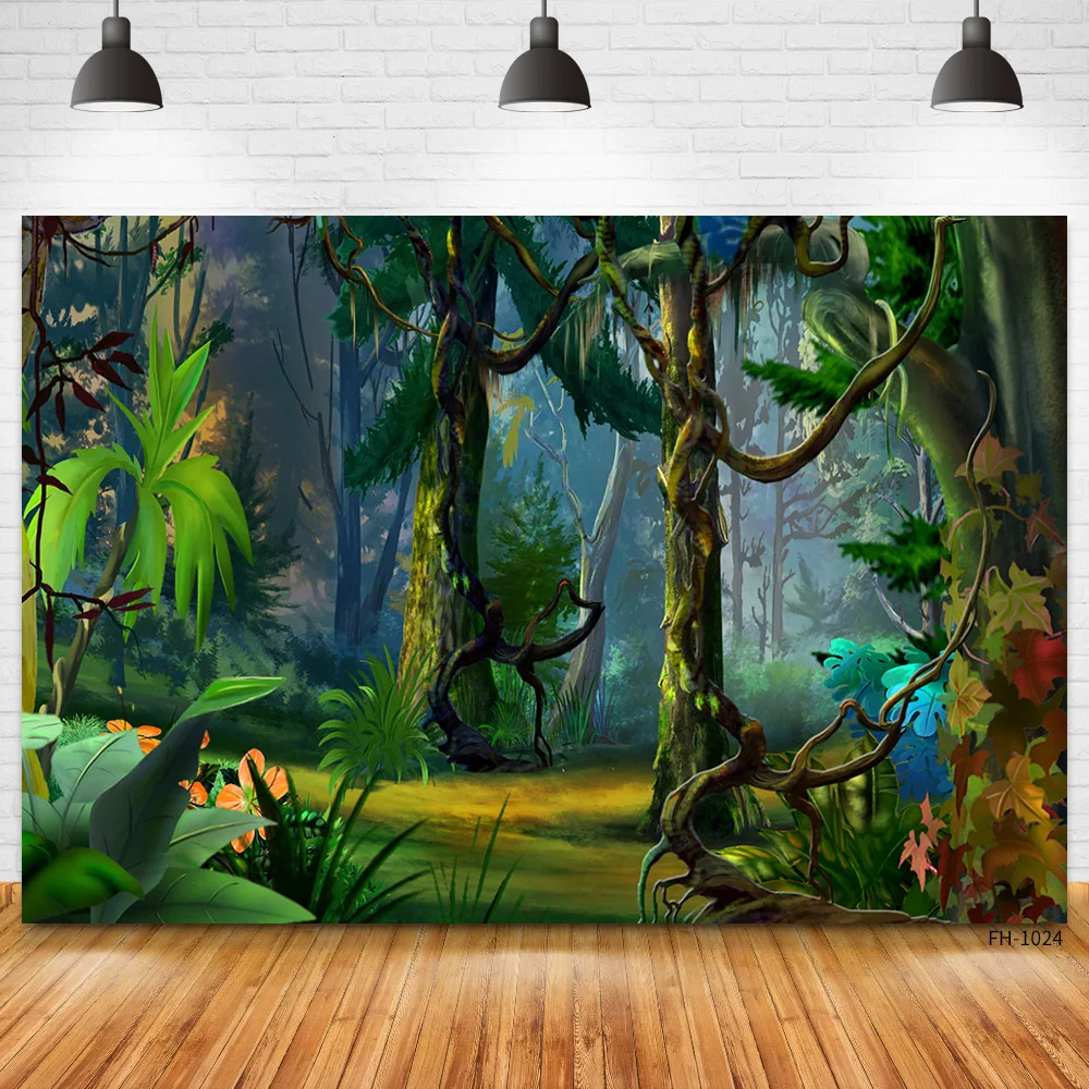 

Dreamy Forest Background Wonderland Jungle Flowers Trees Baby Shower Birthday Party Fairy Girl Photo Studio Photography Backdrop