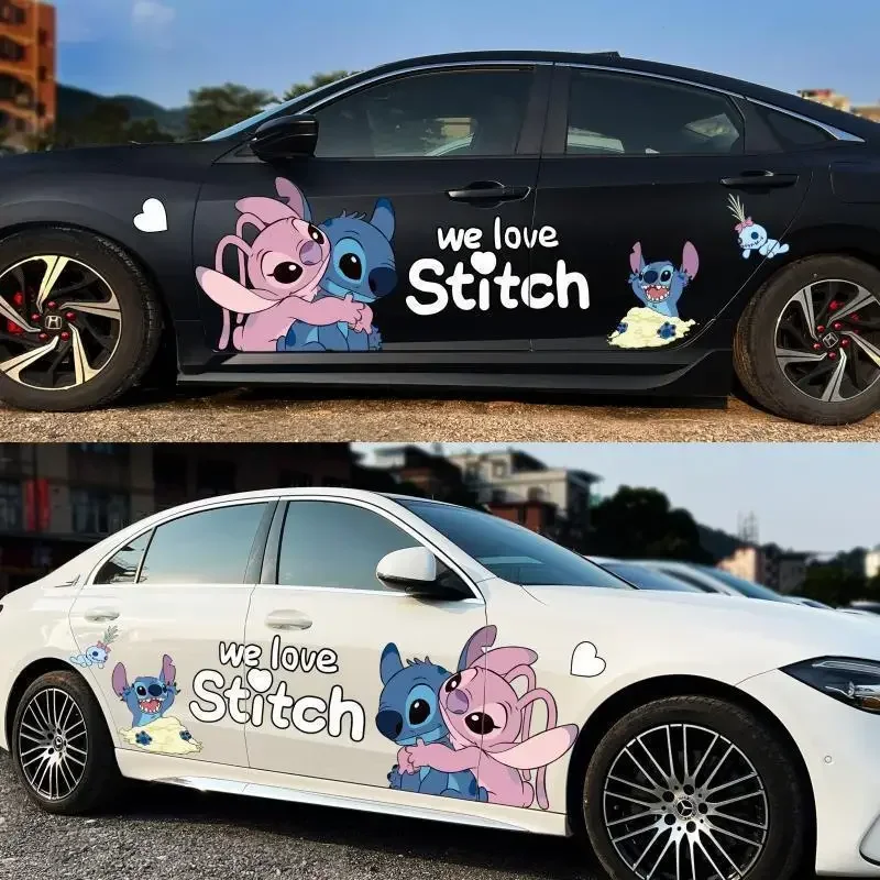 Naklejka na karoserię samochodu Disney, folia samochodowa, Stitch, kreskówka, pasuje do wszystkich samochodów, kreatywna dekoracja, naklejka na karoserię, urocze akcesoria samochodowe. — 2
