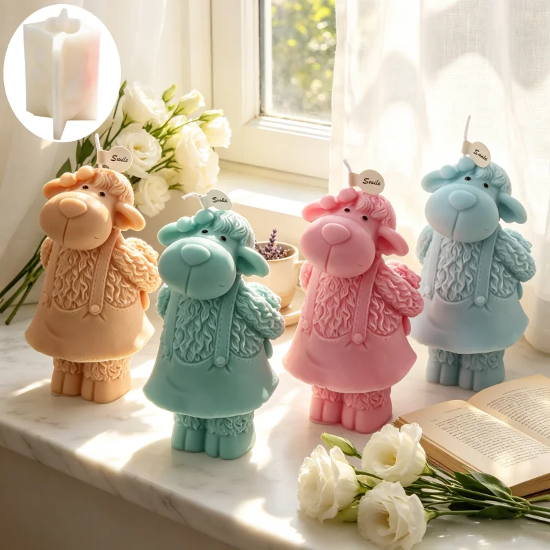 

3D Cute Sheep Silicone Candle Mold Lamb Aroma Candle Mold DIY Plaster/Resin Craft Mould Home Decor Couple Gifts for Girlfriend