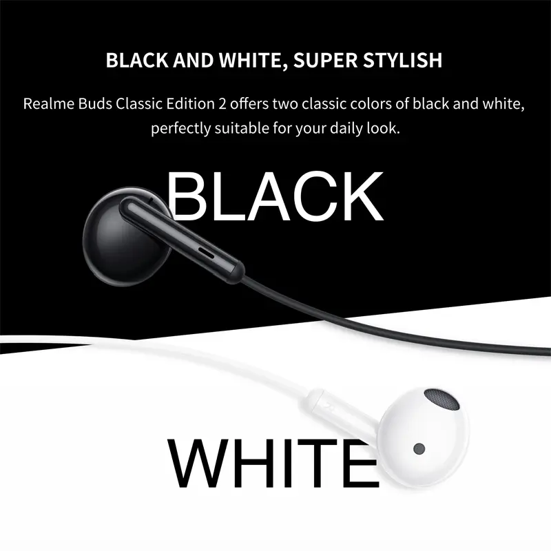 Realme Buds Classic Type-C RMA2005 Wired Earphone Semi-in-Ear Headset Computer Laptop Mobile Phone Universal HD Mic Call Earbuds - 3