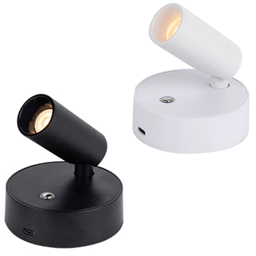 LED Wall Sconces Light, 3 Níveis de Brilho, 3 Modos de Cor, 1800mAh Bateria, Rotativo 360 °, Touch Control