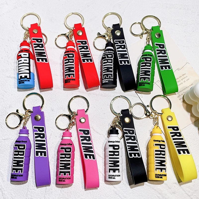 Prime Drink Key Chain Wine Bottle Pendant Ring Backpack Charms Car Decoration Bag Accessories Gift Hanging