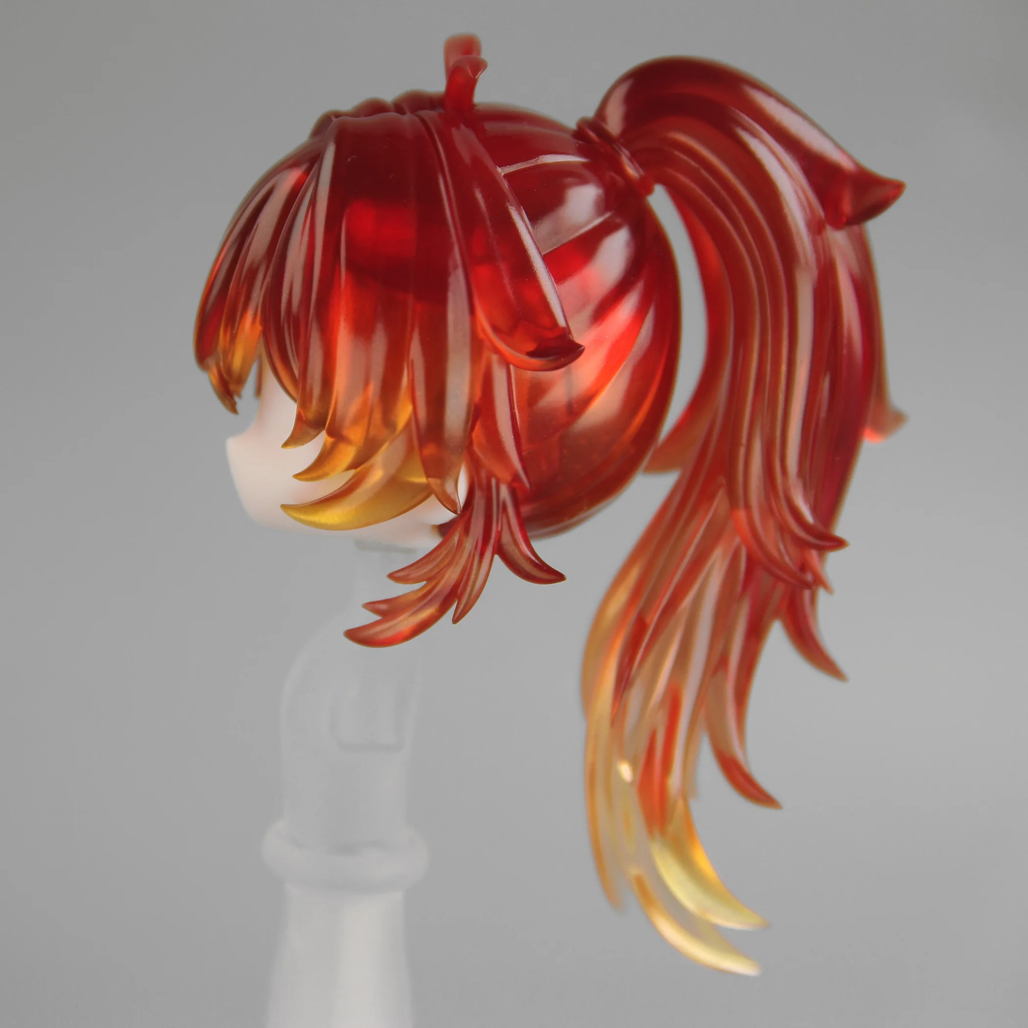 Genshin Impact Diluc fait à la main ob11 ob22 cgc cheveux coque de cheveux détachable perruque plaques frontales BJD poupée accessoires jeu Anime jouet enfants G