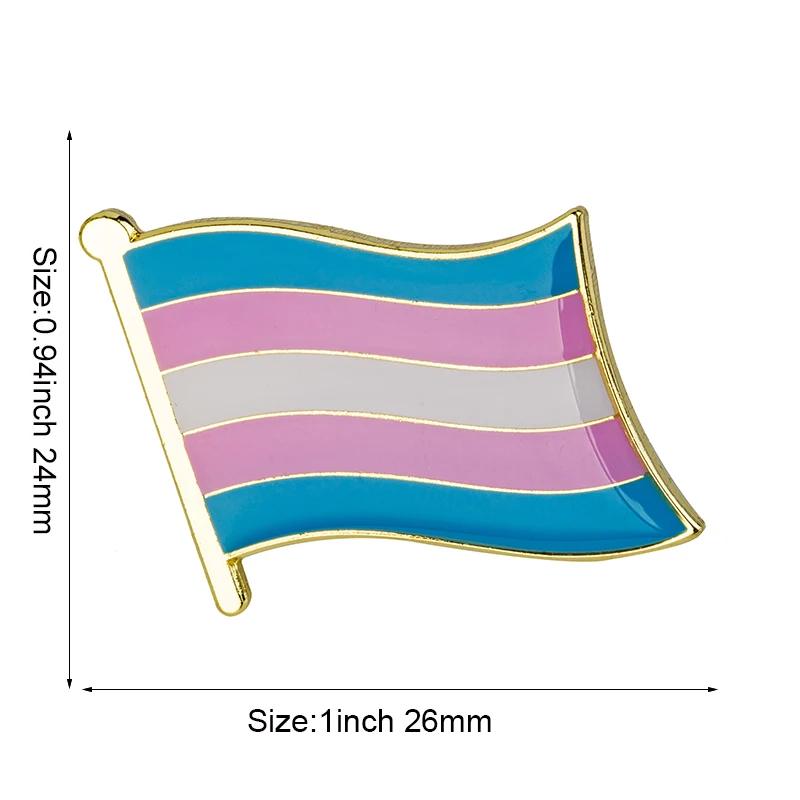 Transgender pride Flag Shape Flag Metal Lapel Pin Flag Pin Badge