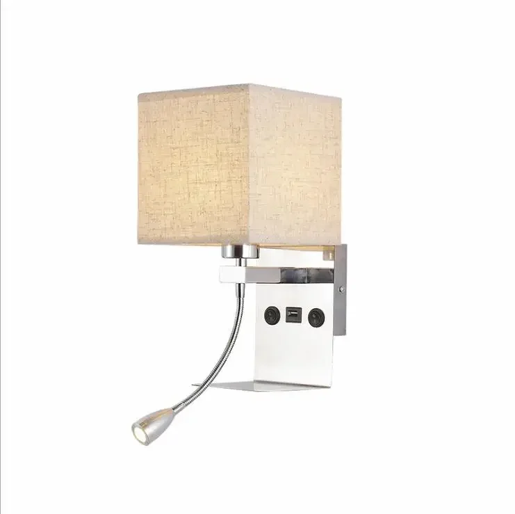 

Modern simple wall lamp American Creative bedroom USB charging wall lamp European hotel room bedside lamp