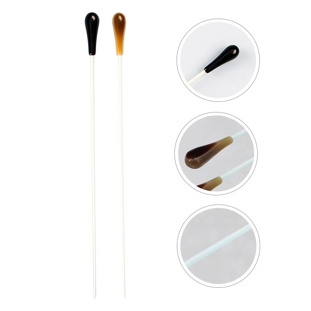 

2Pcs Professional Music Conductor Resin Lightweight Comfortable Handle Orchestra Concert Conductor