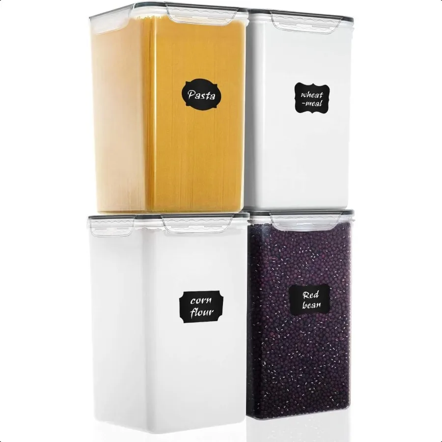 

M MCIRCO Очень большие контейнеры для хранения продуктов питания емкостью 7 qt, 6,5 л, 220 унций, широкие пластиковые герметичные контейнеры для хранения кухонной кладовой, 4 предмета