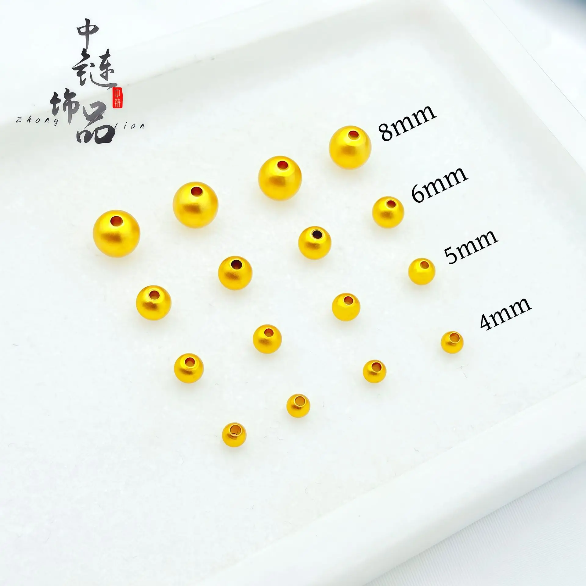 9999 gold frosted gold bead loose beads and bead separators for DIY handmade stringing accessories wholesale