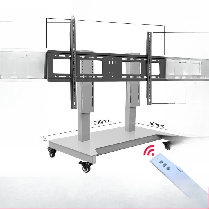 

TV bracket Electric remote control Intelligent lifting Floor mobile bracket Adapted to electric lifting mobile gray model
